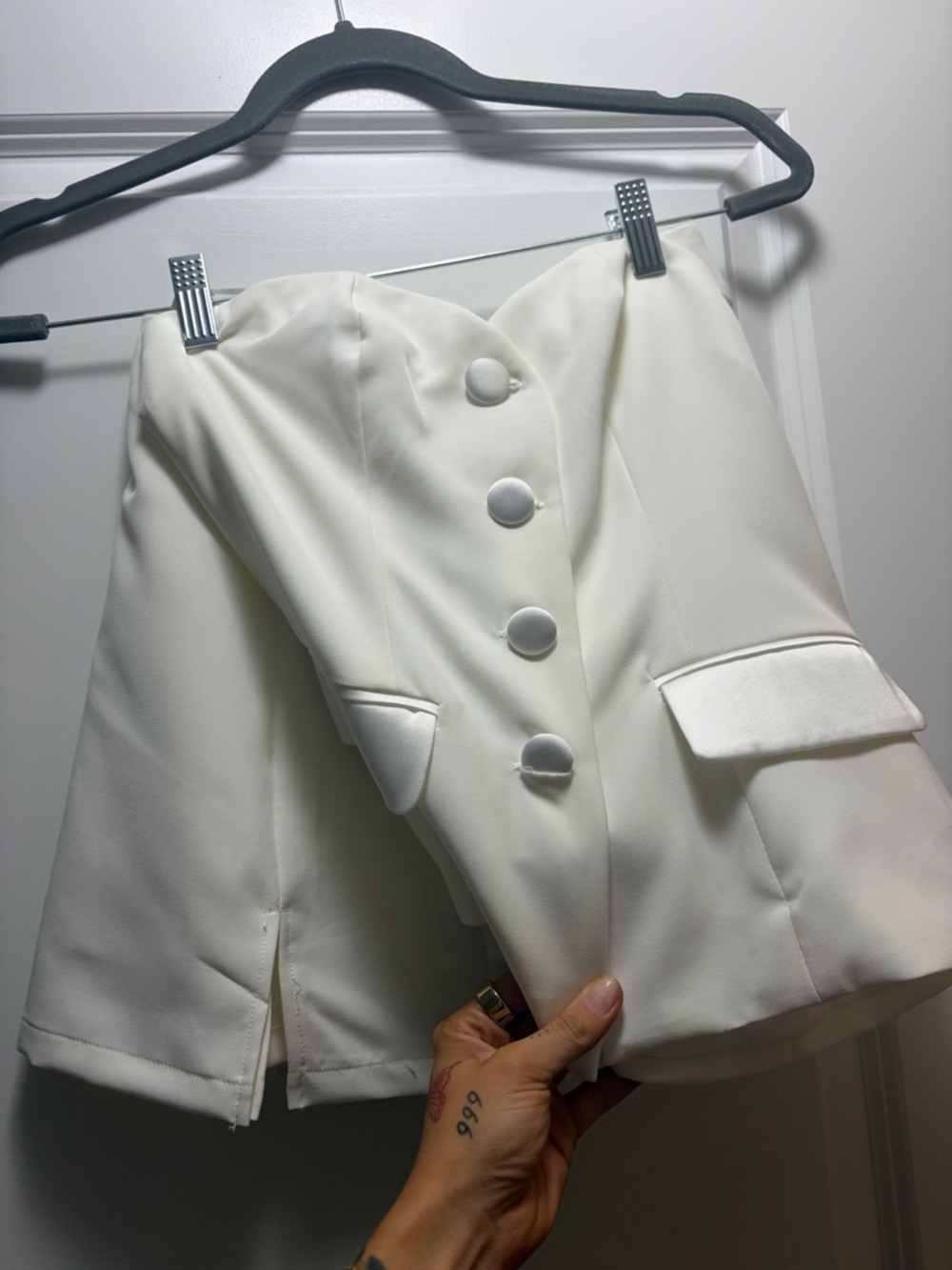 Ivory Strapless Blazer Bodice TWO SET TOP AND SKIRTWSHORTS